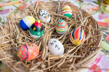 Fototapeta na wymiar Painted Easter eggs.