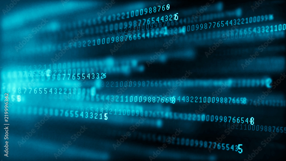 Poster Binary code abstract technology background. Big data. Coding or hacker concept. Binary code. Computer techologies.