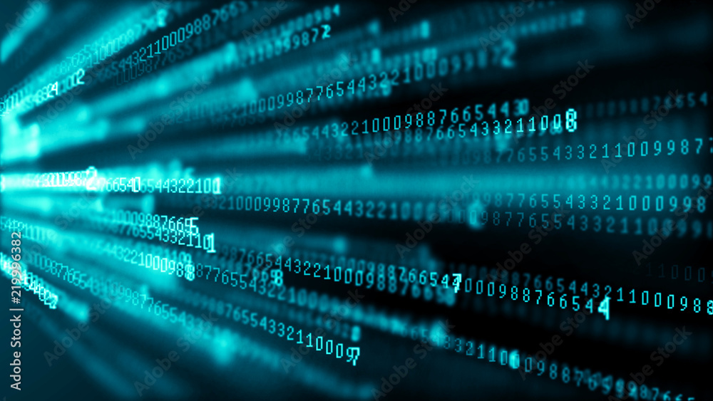 Poster Binary code abstract technology background. Big data. Coding or hacker concept. Binary code. Computer techologies.
