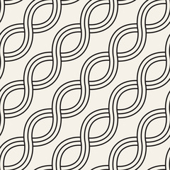 Vector seamless pattern. Modern stylish abstract texture. Repeating wavy geometric tiles..