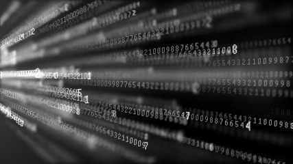 Binary code abstract technology background. Big data. Coding or hacker concept. Binary code. Computer techologies.