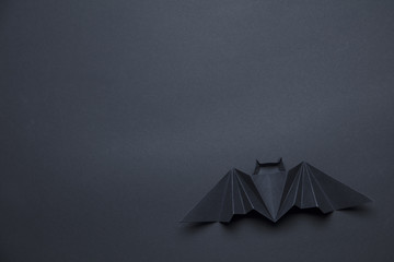 Halloween spooky dracula bats background made from origami