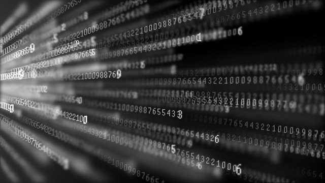Data technology background. Big data visualization. Flow of data. Information code. Background in a matrix style. 4k rendering.