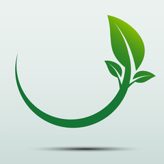 Green leaf logo,ecology nature.Vector illustration.