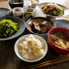 伝統的な日本の朝ごはん　和食　