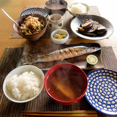 伝統的な日本の朝ごはん　和食　