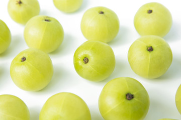 Indian gooseberry or Amla (Phyllanthus emblica) isolated on white background