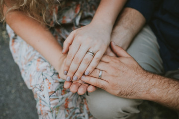 Couple's hands with rings