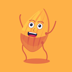 Almound character. Protein high resource. Vector flat illustration.