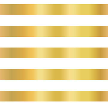 Gold foil stripe seamless vector background. Horizontal gold lines on white pattern. Elegant, simple, luxurious design for wallpaper, scrap booking, banner, wedding, party invite, birthday celebration