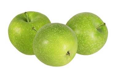Fresh green apple isolated on white background with clipping path