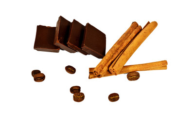 Cinnamon sticks-chocolate still life