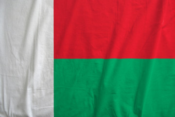Flag of Madagascar waving.