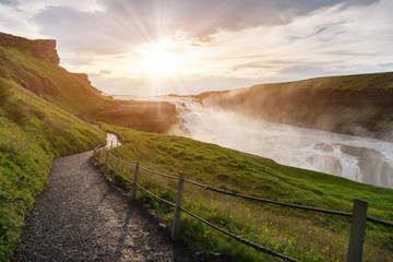 Powerful waterfall Gullfoss