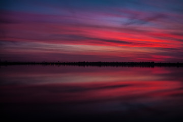 lake reflections sunset