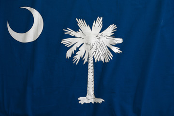 Flag of South Carolina, USA waving.