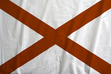 Flag of Alabama, USA waving.