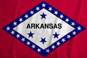 Flag of Arkansas, USA waving.