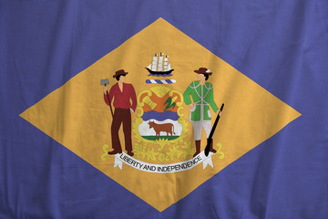 Flag of Delaware, USA waving.