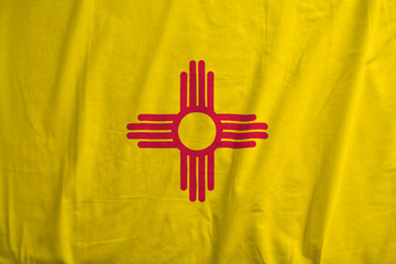 Flag of New Mexico, USA waving.