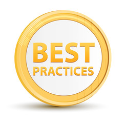 Best Practices gold round button