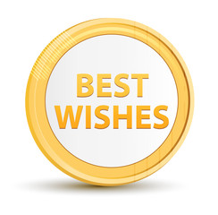 Best Wishes gold round button