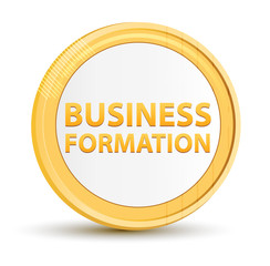 Business Formation gold round button