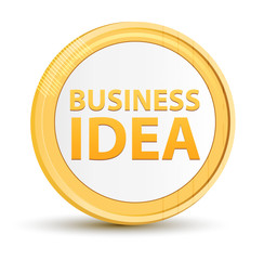 Business Idea gold round button
