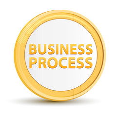 Business Process gold round button