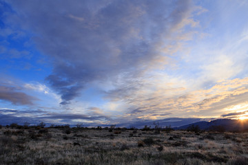 Desert sunset with clouds 