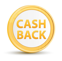 Cash Back gold round button
