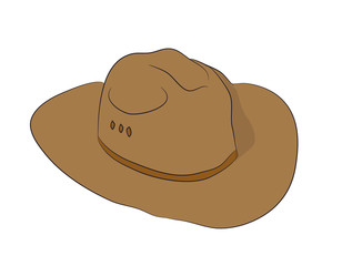 brown hat lies drawn, vector