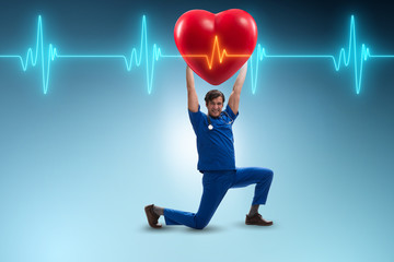 Man doctor in cardiology telemedicine concept