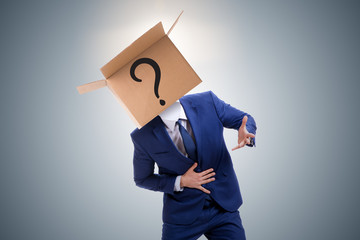 Businessman asking questions in business concept