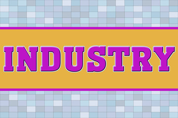 Industry Logo bannner on multicolor geometric texture