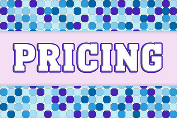 Pricing Logo bannner on multicolor geometric texture