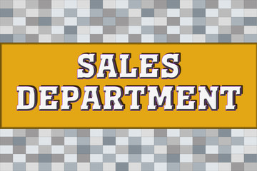 Sales Department Logo bannner on multicolor geometric texture
