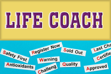 Life Coach word and tags cloud