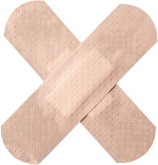 Plaster cross isolated over a white background