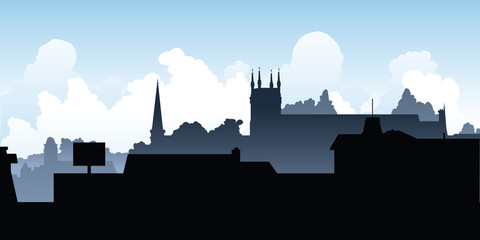 Fototapeta premium Skyline silhouette of the town of Pembroke, Ontario, Canada.