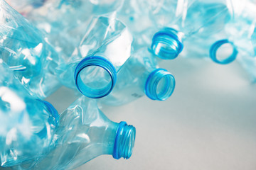 Crushed plastic bottles heap