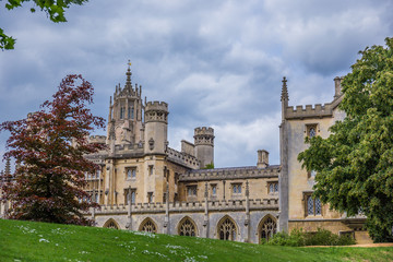 New Court, Cambridge, England. Was completed in 1831 to the designs of Thomas Rickman and Henry Hutchinson. The style of the Court is Gothic, a romantic version of a medieval building.