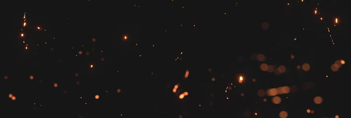 Foto op Plexiglas wazige vonken van vuur voor zwarte achtergrondkleur © Brilliant Eye