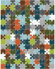 illustration of colorful shiny puzzle, separate parts