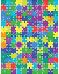 illustration of colorful shiny puzzle, separate parts