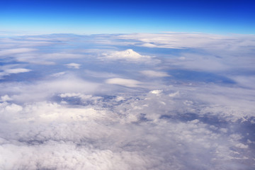 Aerial view of white clouds from above