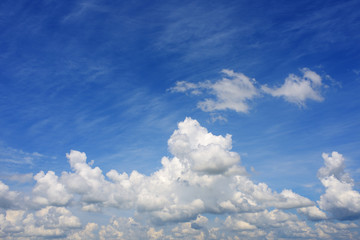 Fototapeta na wymiar White clouds on the blue sky background