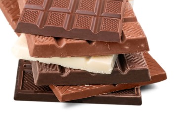 Stack of White / Dark / Milk Chocolate Bars