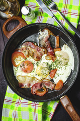 Iron pans and bacon eggs
