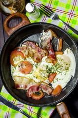 Iron pans and bacon eggs